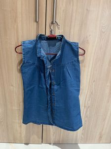 Sleeveless Denim Shirt