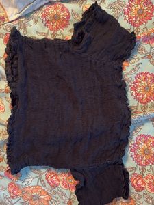 Black Off-Shoulder Crop Top