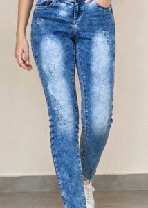Distressed Acid Wash Skinny Jeans
