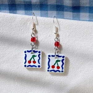 Pretty Fruit Tile Handmade Earrings - 2 Sets