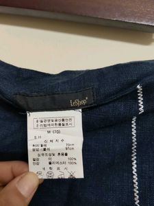 Navy Skirt with White Stitching