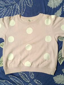 Cute Light Pink Polka Dot Tshirt For Girls