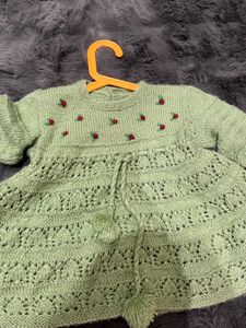2 Cute Knitted Baby Dresses
