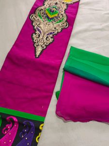 Contrast Suit With Green Bottom,