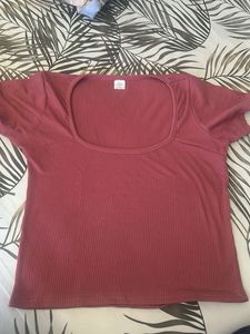 Ribbed Square Neck Top