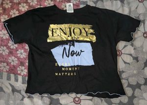 💝 "Enjoy the Now" Black Graphic T-Shirt 💝