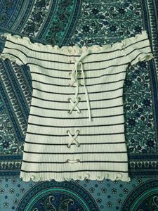 Striped Off-Shoulder top