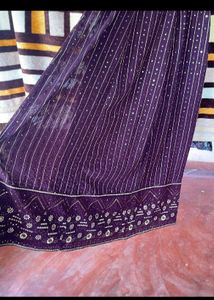 Elegant Purple Embroidered Maxi Dress