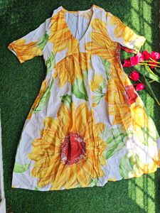 Beautiful Sunflower Print Dress
