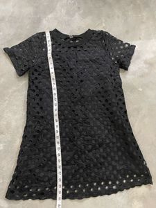 Chic Black Eyelet Mini Dress