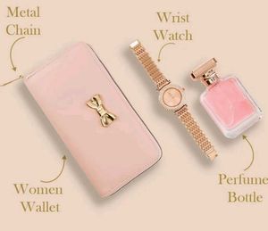 Elegant Gift Set: Watch, Wallet &amp; Perfume