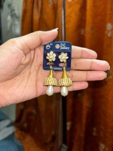 Elegant Jhumka Earrings with Pearls