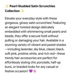 Premium Satin Studded Scrunchies