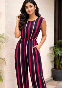 Striped Jumpsuit with pockets