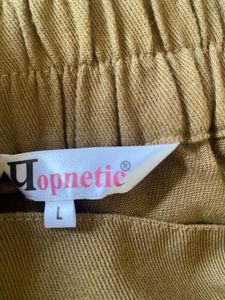 Brown Straight Cotton Skirt