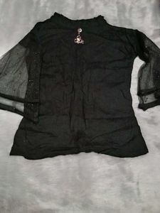Elegant Black Embellished Blouse