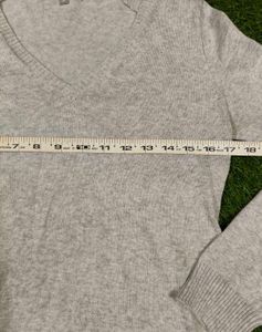 Gray V-Neck Sweater