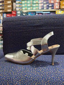 Silver Slingback Heels