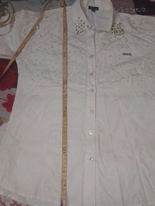 Pearl Embellished White Blouse
