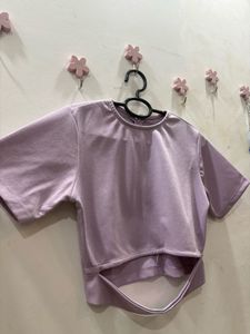 Lavender cut out crop top with back zip