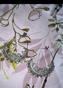 Designer Hoop Earrings with Pearls