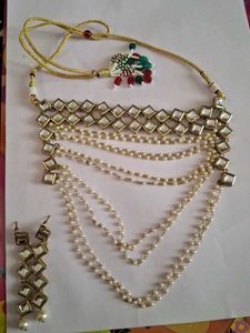 Elegant Kundan Pearl Necklace Set