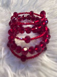 Stunning Red Beaded Bracelet Set for kid’s