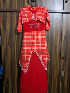 Cute Red Plaid women's Dress