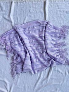 Lavender Fringed Poncho/ Cape