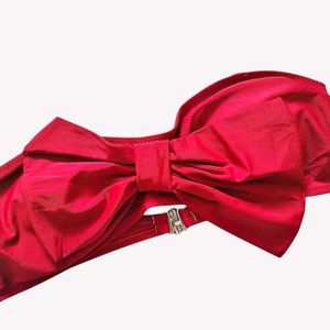 🎀Red Bow Bikini Top 🆕 NWOT M