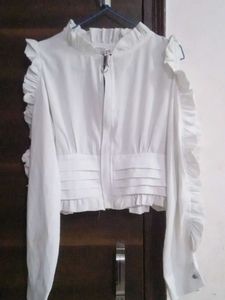 Stylish White Ruffle Top