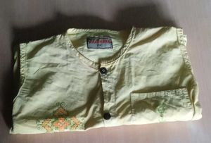 Yellow Embroidered Nehru Jacket