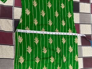 Green Embroidered Kurta