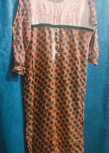 Orange Patterned Kurta
