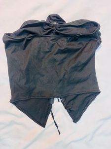 Chic Black Ruched Tube Top