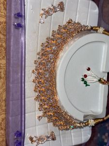 Exquisite Rose Gold CZ Necklace &amp; Earring Set