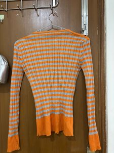 Sparkly Striped V-Necky y2k Top