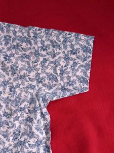 Men's Floral Print Shirt pink and blue