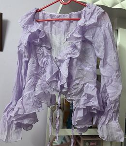 Ruffled Lilac Flowy Top