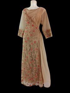 Elegant Beige Embroidered Dress 😍👑