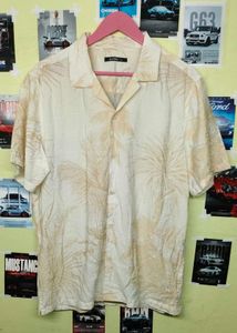 Men's Short Sleeve Palm Tree Print Oversized Shirt