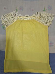 Chic Yellow Lace Top