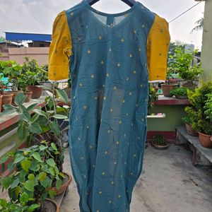 fabric Printed embroidery Kurta