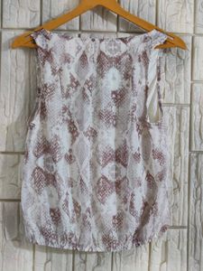 Sheer Snake Print Sleeveless Top