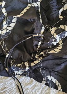 Patterned Tie-Front Crop Top