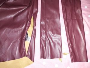 Glossed-Up Faux Leather Asymmetric Top