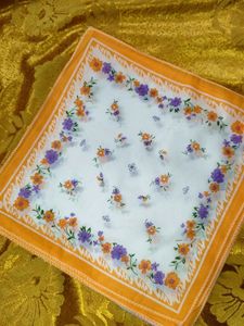 Vintage Floral Handkerchief Scarf
