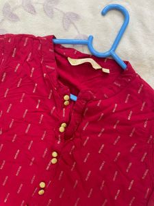 Elegant Pink Kurta with Golden Print