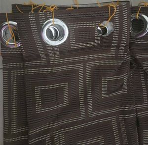 Brown Geometric Print Blackout Curtains