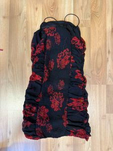 Floral Ruched Mini Dress